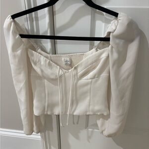 White longsleeve Wilfred crop top